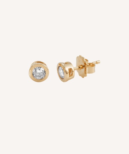 Gold cubic Zirconia Earrings XS