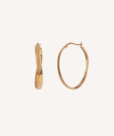 Melissa Earrings  18K Gold Plated wavy oval hoop