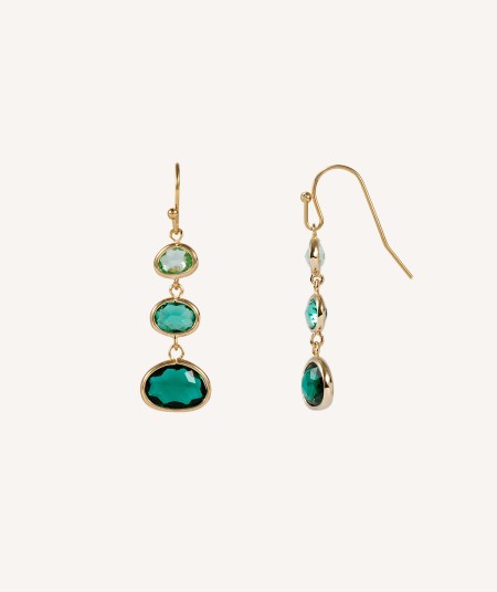 Green glass earrings