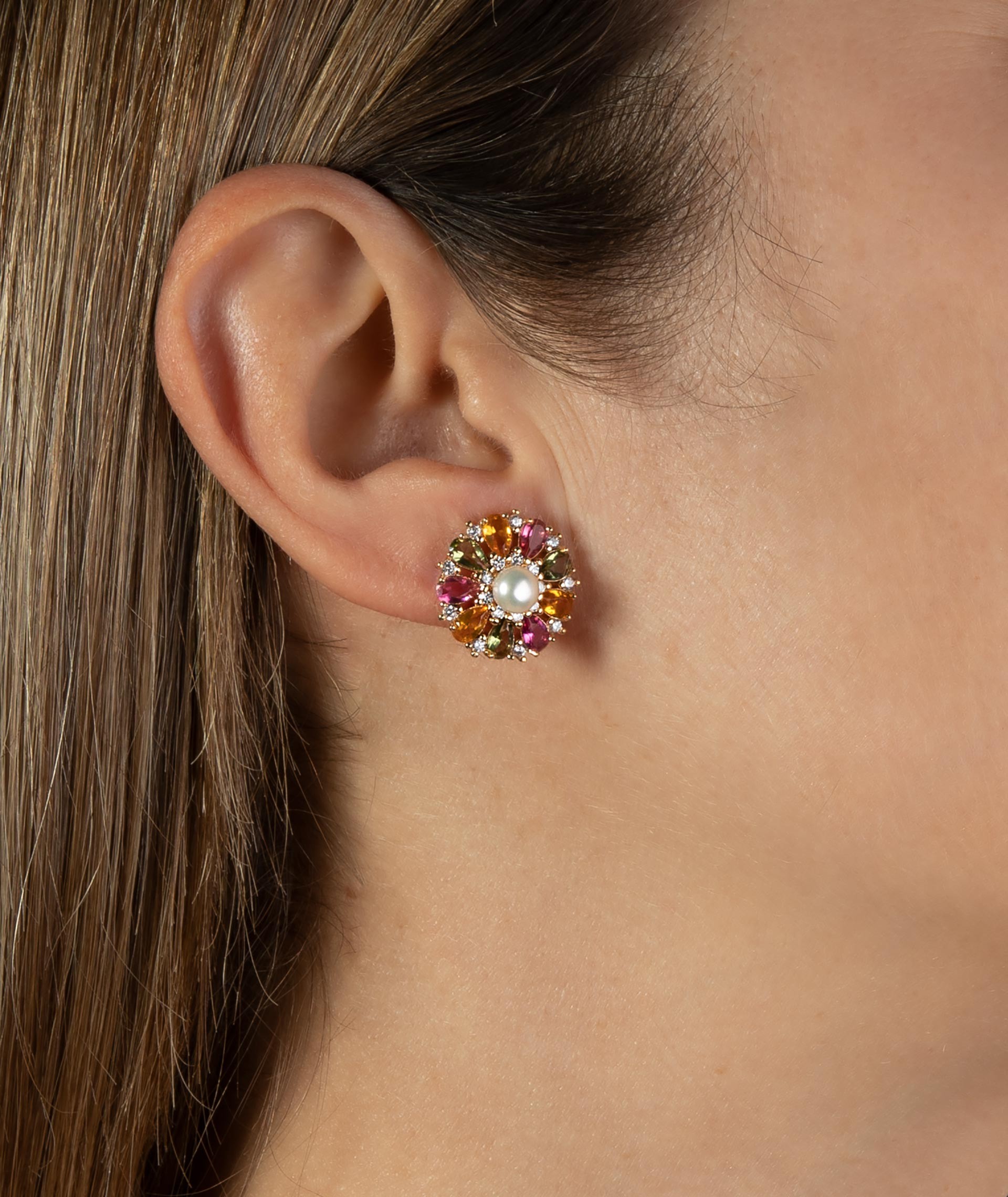 Earrings Multicolor Pearl