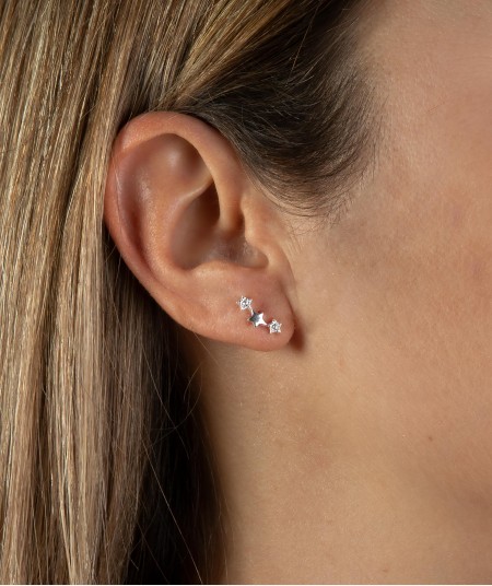 Earrings three Zirconias