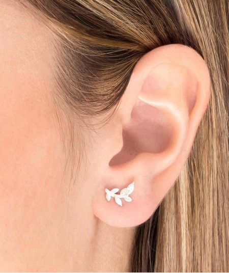 Earrings Leave Zirconias
