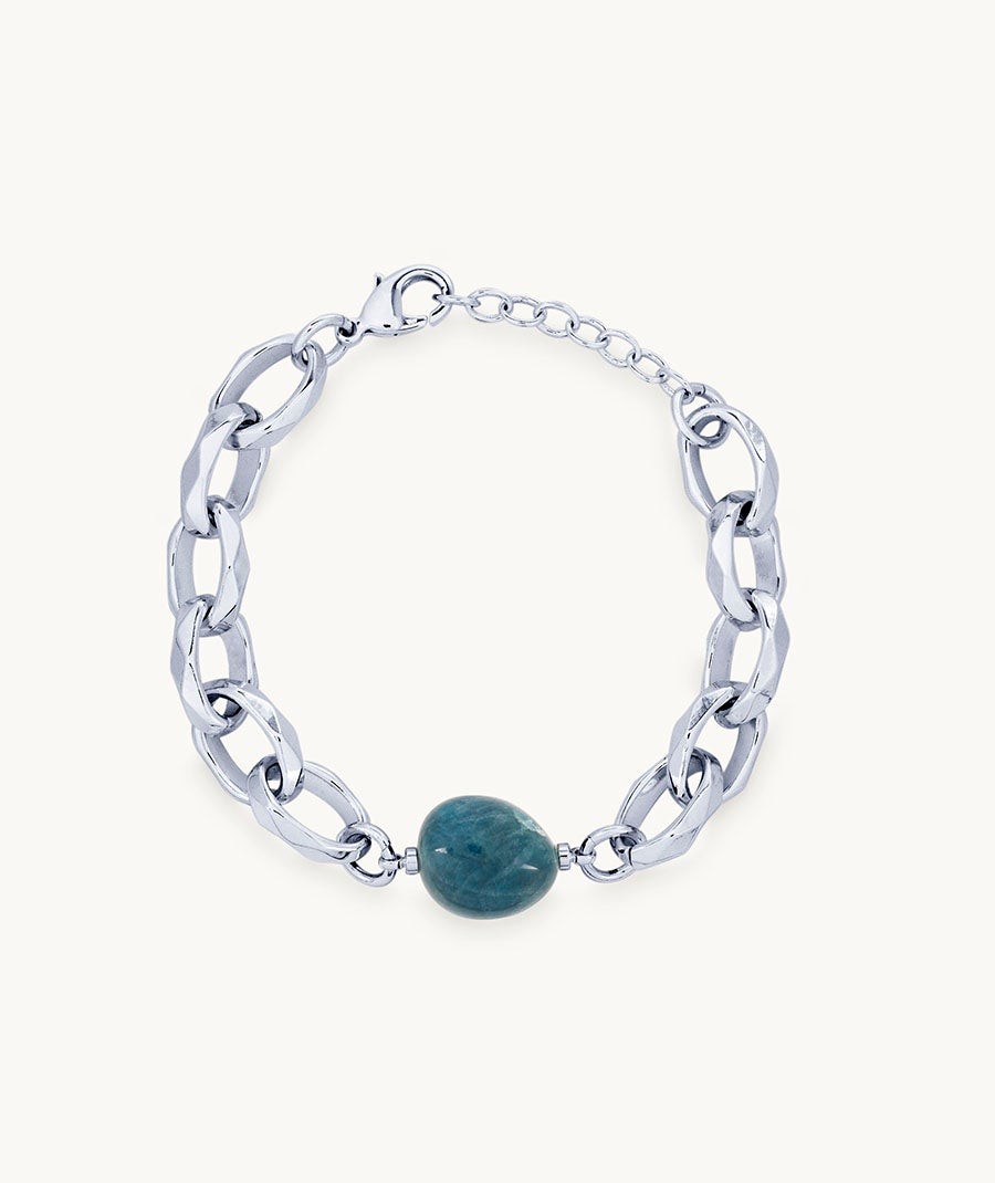 Bracelet Claire collection Chains Silver plated Blue Natural Stone Chain
