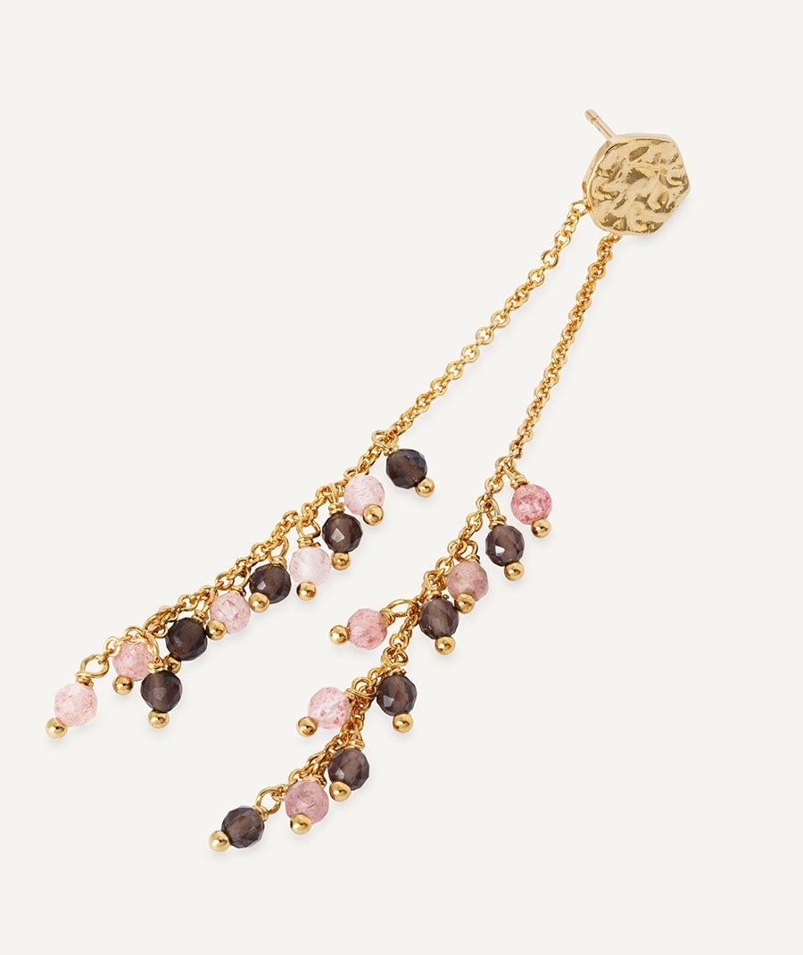 Earrings Nahir collection Gaia 18 Kt Gold Plated long stones