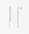 Earrings Bonnie silver plated double strip with zirconitas