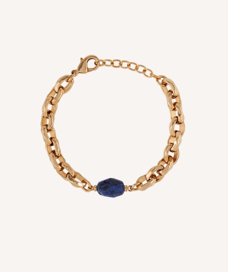 Bracelet Luna 18 Kt Gold Plated link Sodalite