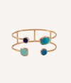 Bracelet Gold 18ct Plated Green Stones
