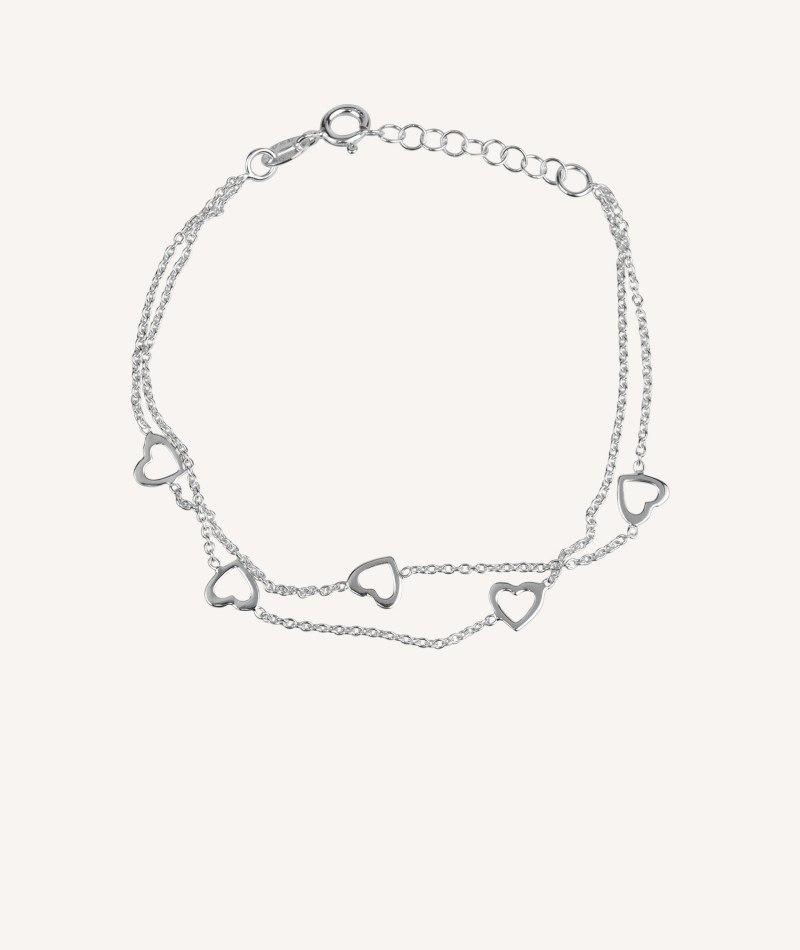 Bracelet Double Chain hearts