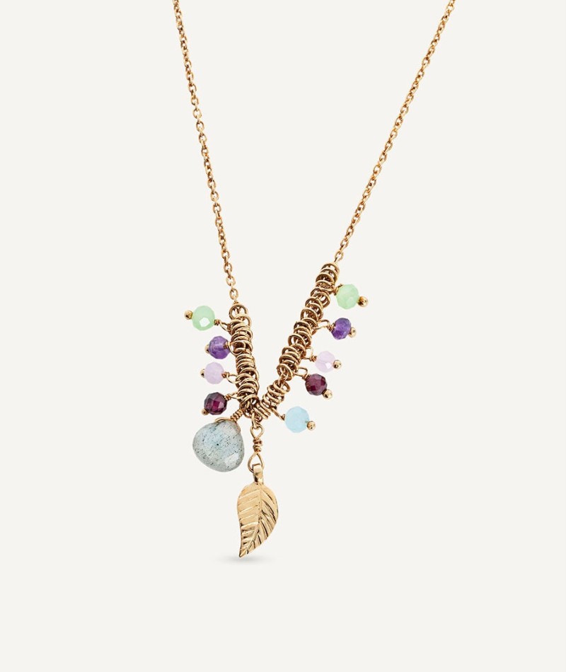 Necklace Fosquet collection Esenciales 18 Kt Gold Plated natural stones