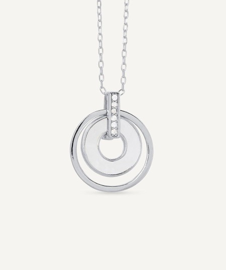 Necklace Allegra collection Clasicos Plata Silver 925 Double Motherperla Aro