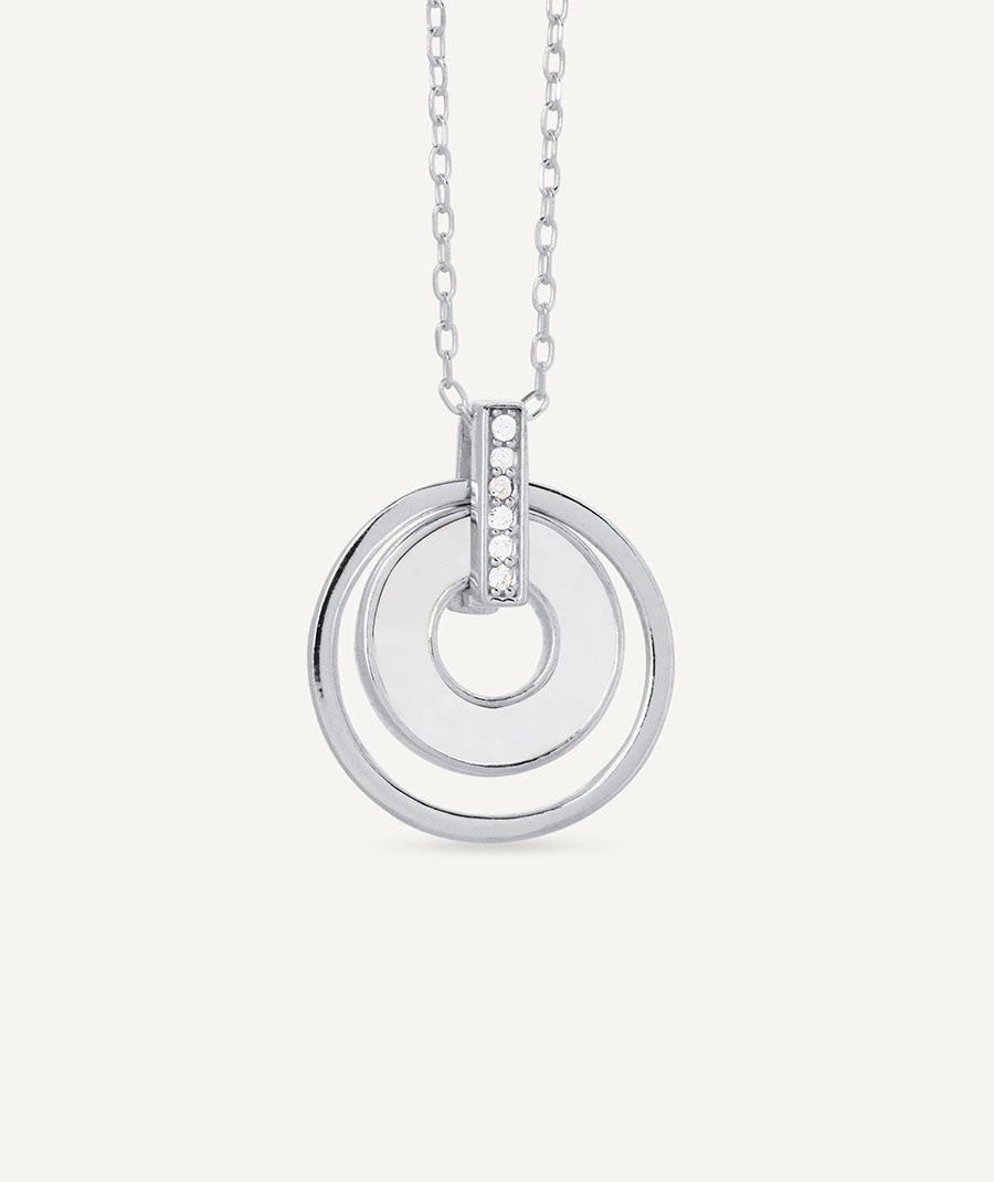 Necklace Allegra collection Clasicos Plata Silver 925 Double Motherperla Aro