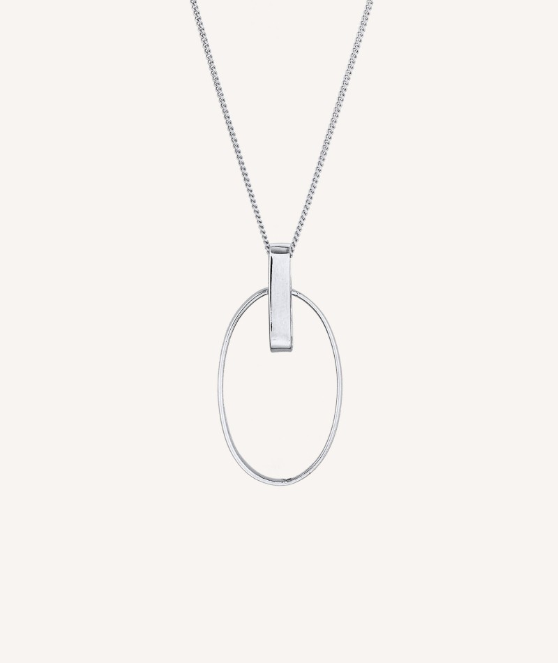 Pendant Donna silver 925 smooth oval ring