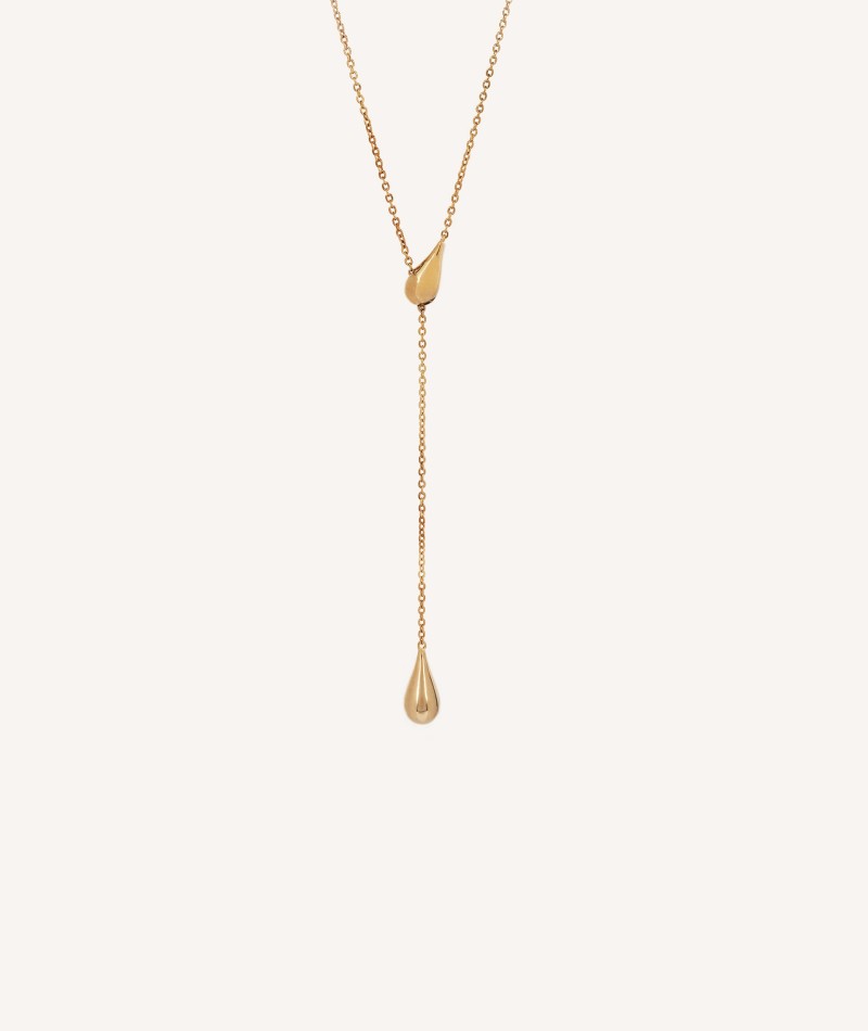 Hugged Drop Necklace 18k Gold Plated drop pendulum