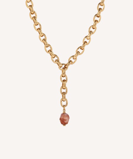 Necklace Alba 18 Kt Gold Plated link agate