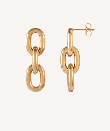 Earrings Julieta 18 Kt Gold Plated link oval