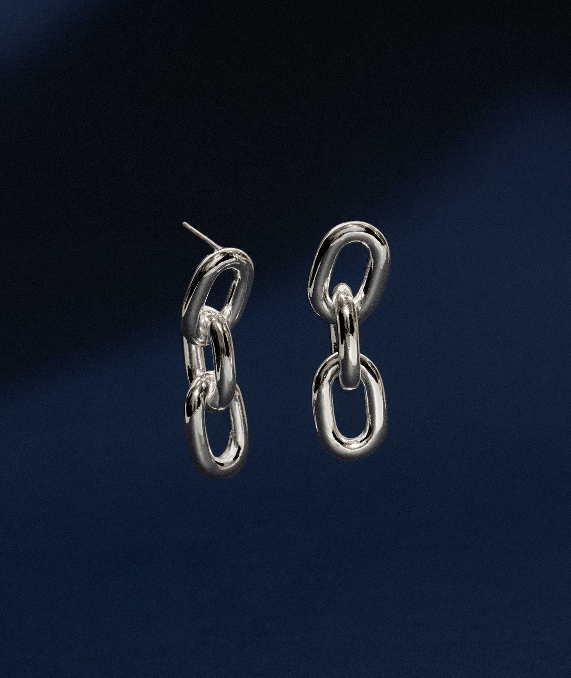 Earrings Julieta Silver plated link oval