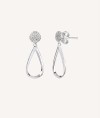 Long Silver Zircon Earrings