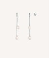 Earrings Gold 18ct Plated Stick Pearl