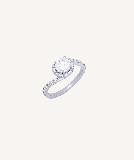 Ring Mercedes 925 silver platinum plated cubic zirconias