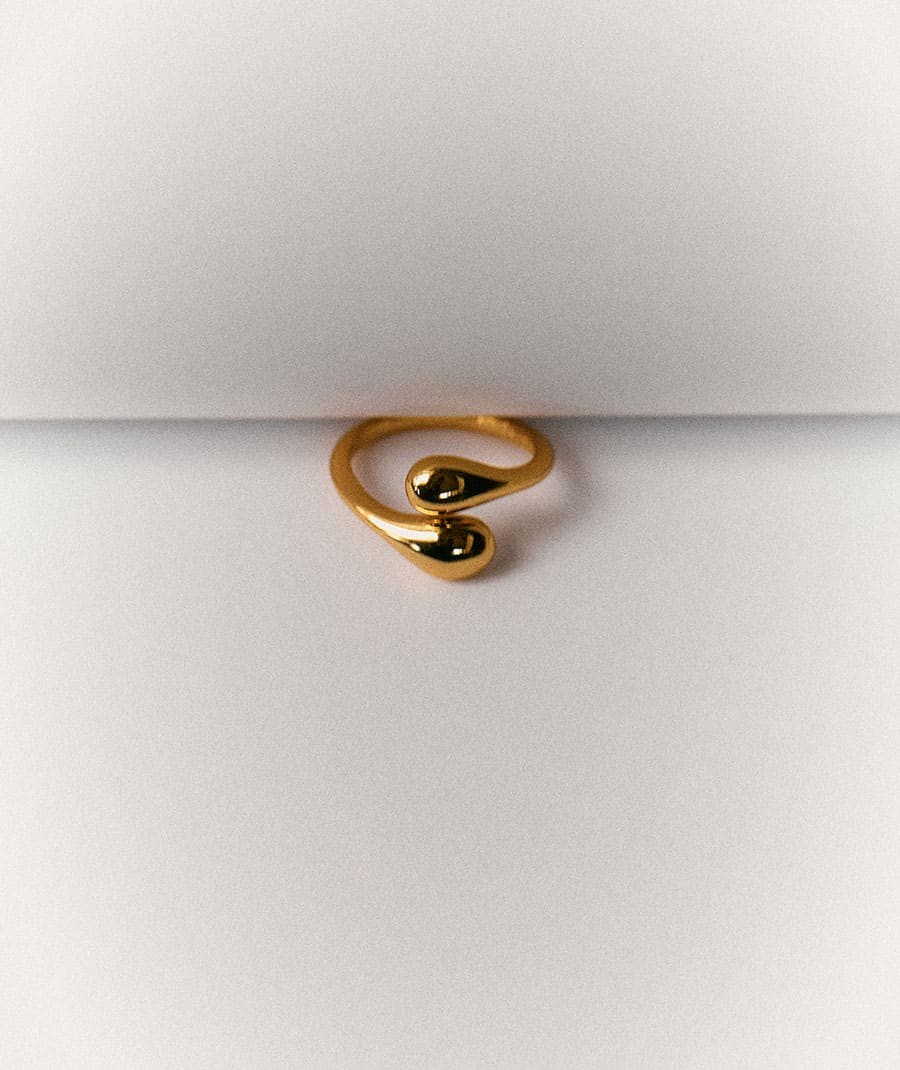 Ring Drop 18 Kt Gold Plated