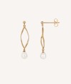 Earrings  18 kt gold plated with cultured pearl
