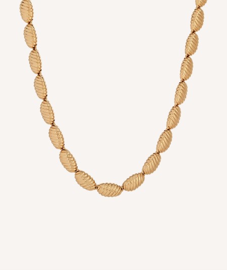 Collar  Chapado Oro 18 Kt motivos con relieve