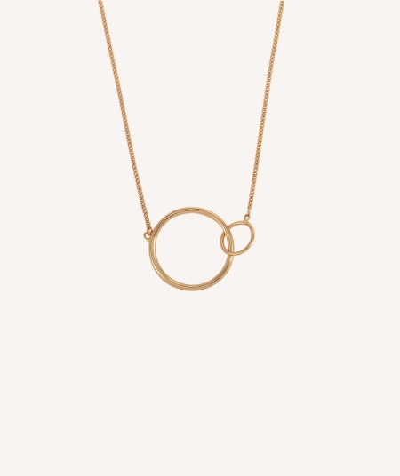 Amy Necklace 18K Gold Plated Double ring 60cm