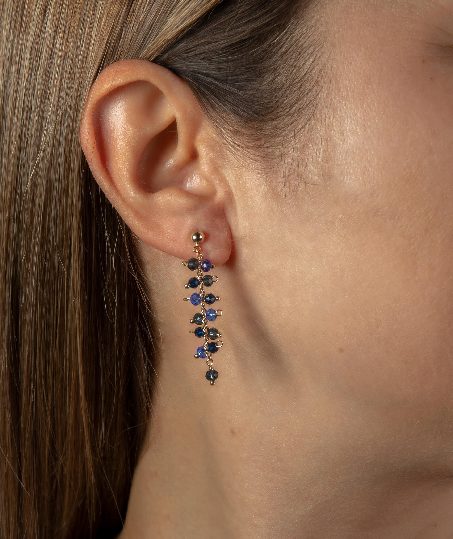 Long blue earrings