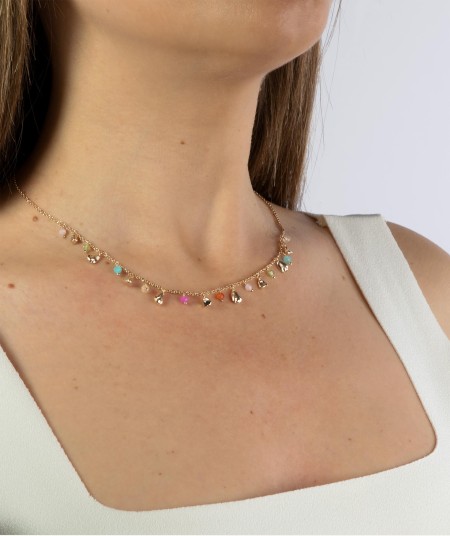 Multicolored stones necklace