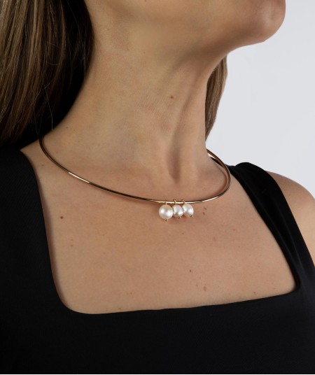 Necklace Gold 18ct Plated Pearl