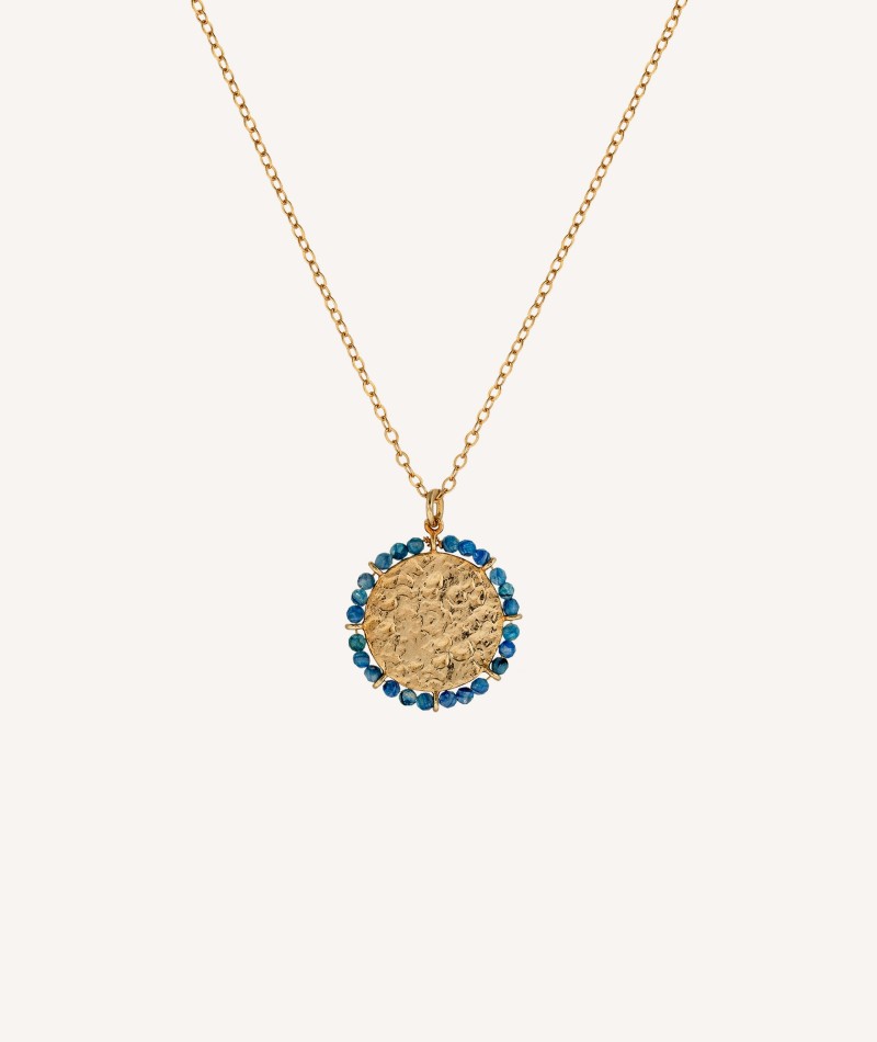 Pendant 18 ct Gold Plated Blue Stones