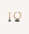 Earrings Hoop 18 ct Gold Plated Blue Stone