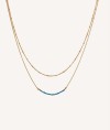 Necklace double 18 ct Gold Plated Blue Stones