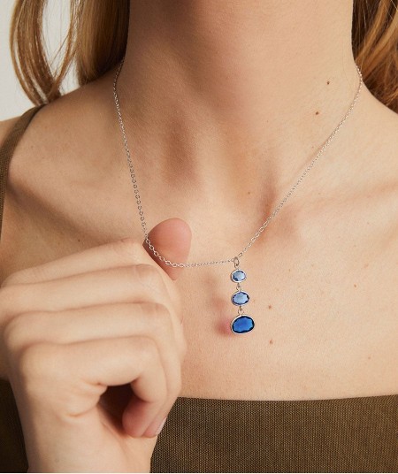 Pendant Nerea with Blue Zirconias