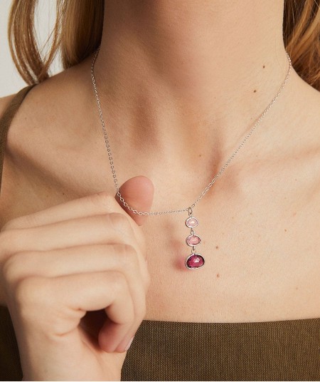 Pendant Nerea with Pink Zirconias