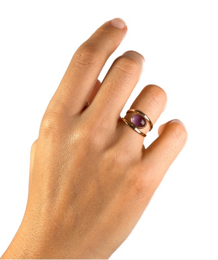 Anillo con piedra Morado