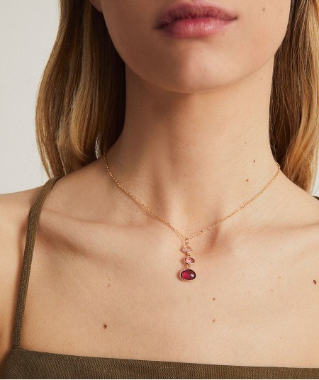 Pendant Nerea with Pink Zirconias