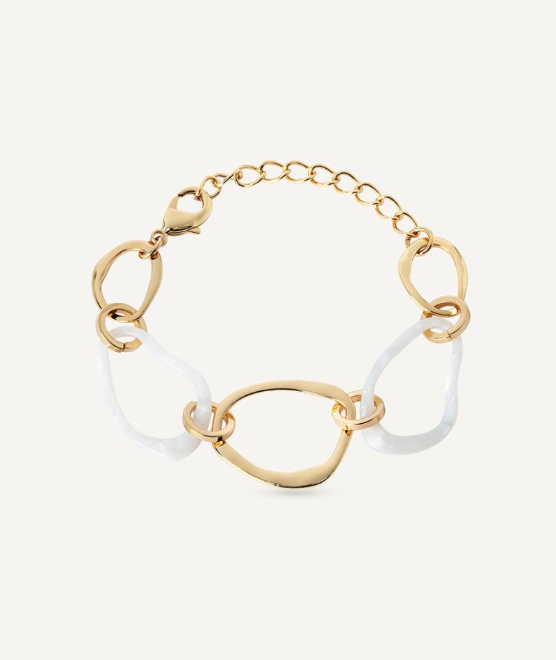 Pulsera Reflexe  chapado Oro 18 Kt acetato blanco