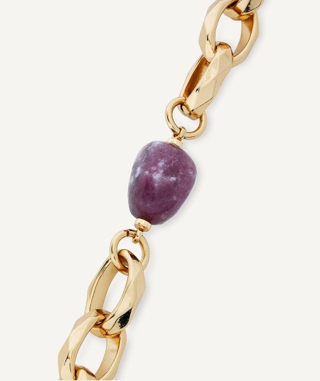 Bracelet Ivette collection Chains 18 Kt Gold Plated Natural stone chain