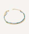 Bracelet collection Esenciales 18 Kt Gold Plated Double Multicolor Circummeter Chain