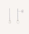 Earrings  silver 925 long with cultured pearl