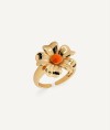 Anillo Verbena con Esmalte Naranja