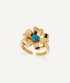 Ring  collection María G. de Jaime 18 Kt Gold Plated Blue enamel flower