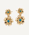 Earrings  collection María G. de Jaime 18 Kt Gold Plated Blue enamel flowers