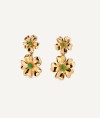 Earrings  collection María G. de Jaime 18 Kt Gold Plated Green enamel flowers