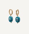 Earrings  collection María G. de Jaime 18 Kt Gold Plated Blue Natural Stone Aro