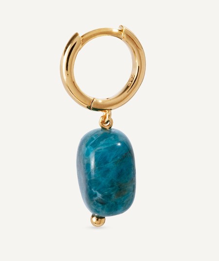 Earrings  collection María G. de Jaime 18 Kt Gold Plated Blue Natural Stone Aro