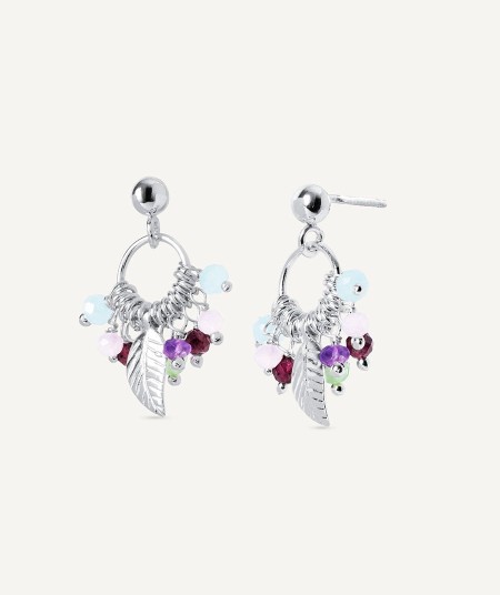 Earrings Fosquet collection Esenciales Silver plated Aro Natural stones