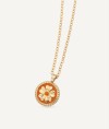 Pendant  collection María G. de Jaime 18 Kt Gold Plated Red enamel flower