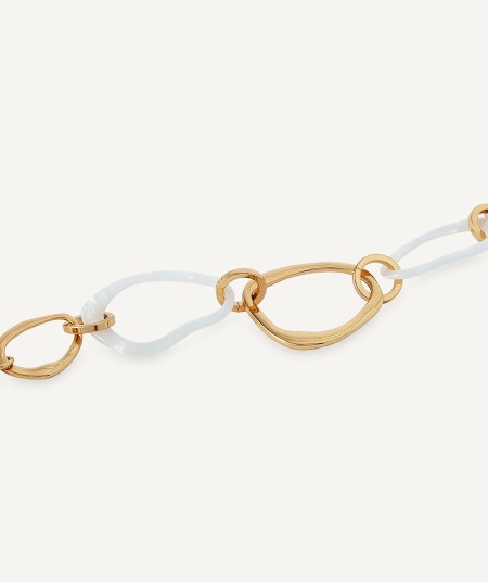 Necklace Reflexe collection Eva 18 Kt Gold Plated White acetate